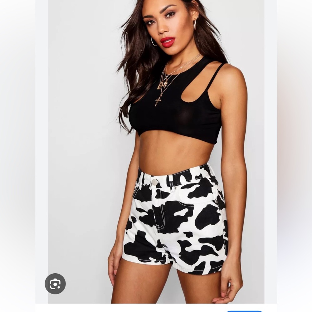 Forever 21 Black and White cow Shorts